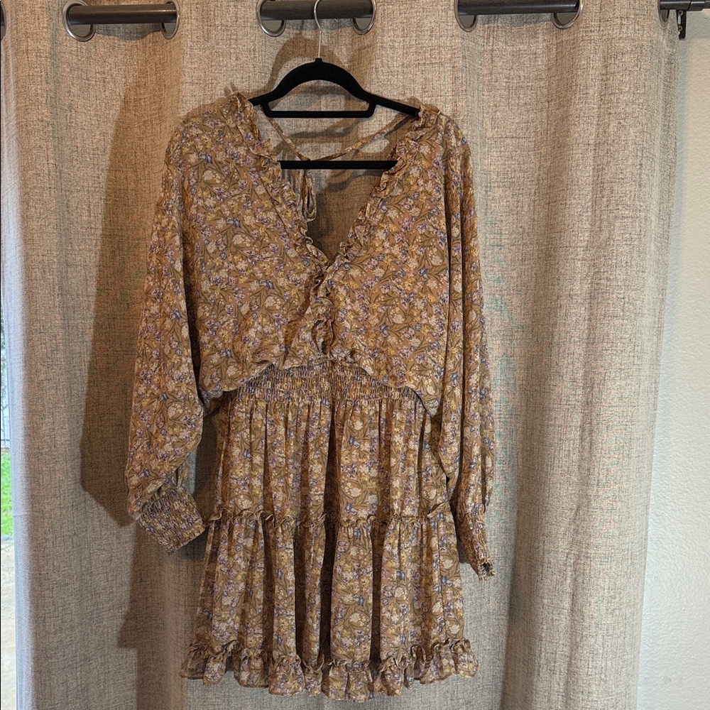 She + Sky Floral Ruffle Dress